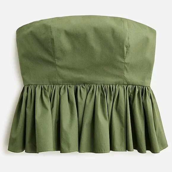 NWT - J. Crew Strapless peplum top in stretch cotton poplin blend - Picture 4 of 5